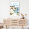 Algarve Beach Watercolor Art Print - Shelf - Portrait