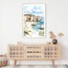 Algarve Beach Watercolor Art Print - Shelf - Portrait