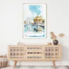 Amritsar Golden Temple Watercolor Art Print - Shelf - Portrait