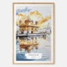Amritsar India Watercolor Art Print - Main - Wood Frame