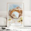 Arches National Park Watercolor Art Print - Wood Frame standing on Floor