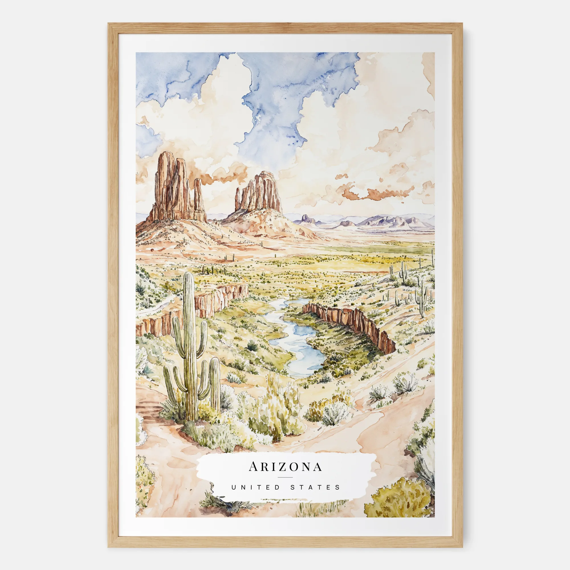 Monument Valley Watercolor Print - Arizona Desert Art Print