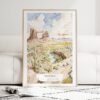Arizona Watercolor Art Print - Wood Frame standing on Floor