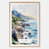 Big Sur Watercolor Art Print - Main - Wood Frame