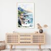 Big Sur Watercolor Art Print - Shelf - Portrait