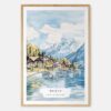 Brienz Watercolor Art Print - Main - Wood Frame