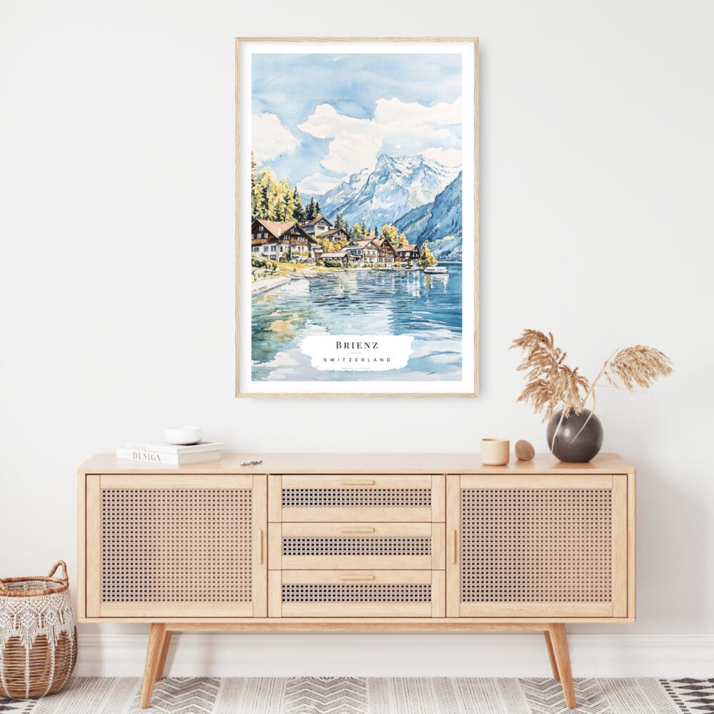 Brienz Watercolor Art Print - Shelf - Portrait Brienz Watercolor Art Print - Shelf - Portrait