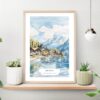 Brienz Watercolor Art Print on shelf