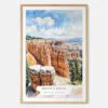 Bryce Canyon Watercolor Art Print - Main - Wood Frame