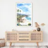California Laguna Beach Watercolor Art Print - Shelf - Portrait