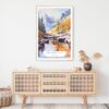 Canadian Rocky Mountains Watercolor Art Print - Shelf - Portrait
