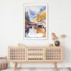 Canadian Rocky Mountains Watercolor Art Print - Shelf - Portrait
