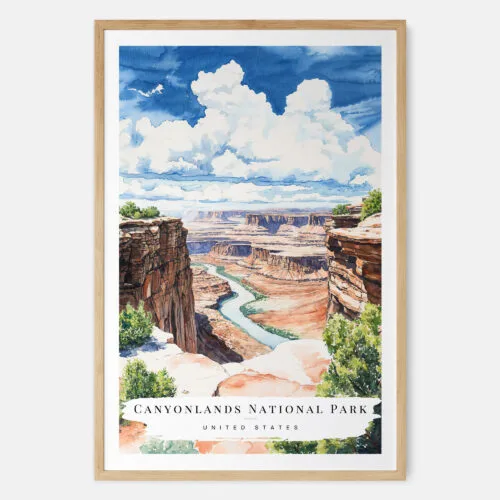 Canyonland Watercolor Art Print - Main - Wood Frame