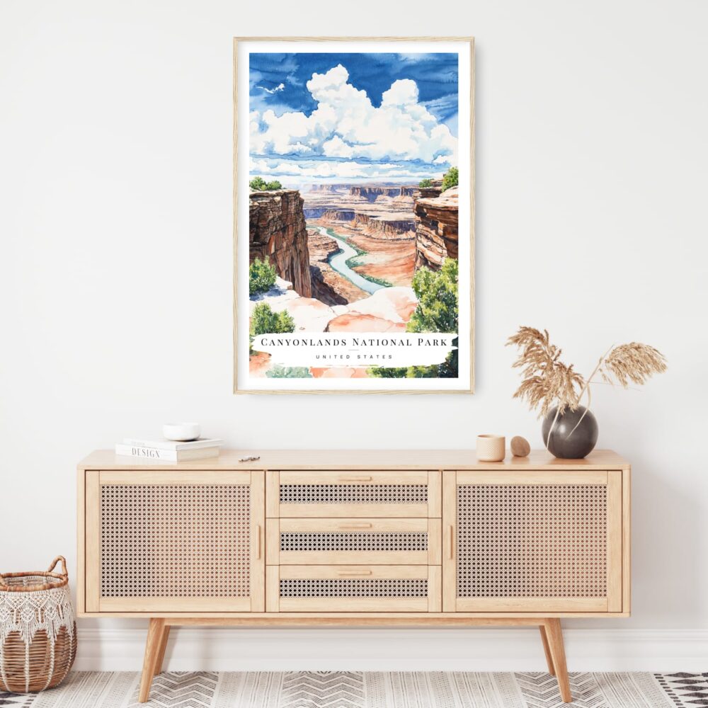 Canyonland Watercolor Art Print - Shelf - Portrait Canyonland Watercolor Art Print - Shelf - Portrait