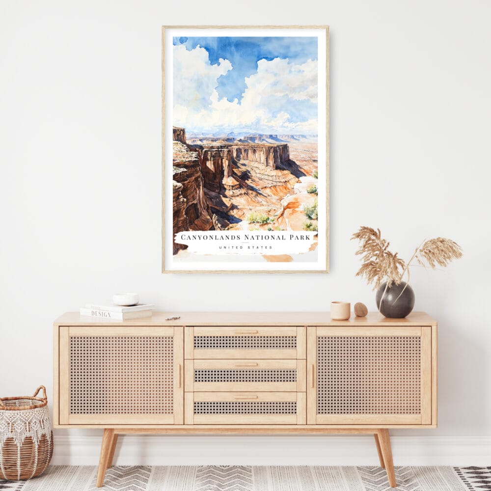 Canyonlands National Park Watercolor Art Print - Shelf - Portrait Canyonlands National Park Watercolor Art Print - Shelf - Portrait