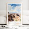 Canyonlands National Park Watercolor Art Print - Wood Frame standing on Floor