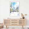 Chicago The Bean Cloud Gate Watercolor Art Print - Shelf - Portrait
