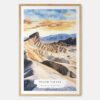 Death Valley National Park Watercolor Art Print - Main - Wood Frame