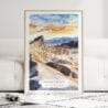 Death Valley National Park Watercolor Art Print - Wood Frame standing on Floor