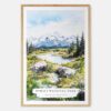 Denali National Park Watercolor Art Print - Main - Wood Frame