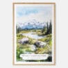 Denali National Park Watercolor Art Print - Main - Wood Frame