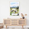Denali National Park Watercolor Art Print - Shelf - Portrait
