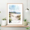 Donegal Coast Watercolor Art Print on shelf