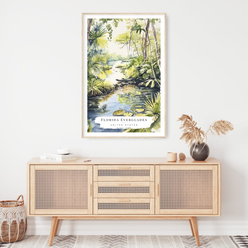Everglades National Park Watercolor Art Print - Shelf - Portrait Everglades National Park Watercolor Art Print - Shelf - Portrait