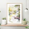 Florida Everglades Watercolor Art Print on shelf