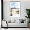 Framed Donegal Coast Watercolor Wall Art - Living Room - Portrait