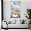 Framed Funchal Portugal Watercolor Wall Art - Living Room - Portrait
