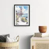 Framed Golden Gate Bridge Watercolor Wall Art - Hallway - Portrait