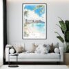 Framed Honolulu Watercolor Wall Art - Living Room - Portrait