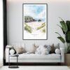 Framed Inishowen Ireland Watercolor Wall Art - Living Room - Portrait