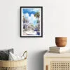 Framed Key West Duval Street Watercolor Wall Art - Hallway - Portrait