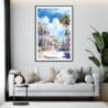 Framed Key West Duval Street Watercolor Wall Art - Living Room - Portrait