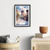 Framed Kyoto Yasaka Pagoda Watercolor Wall Art - Hallway - Portrait