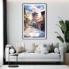 Framed Kyoto Yasaka Pagoda Watercolor Wall Art - Living Room - Portrait