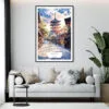 Framed Kyoto Yasaka Pagoda Watercolor Wall Art - Living Room - Portrait