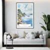 Framed Lake Windermere Cumbria Watercolor Wall Art - Living Room - Portrait
