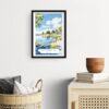 Framed Lake Windermere Lake District Watercolor Wall Art - Hallway - Portrait