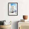 Framed London Tower Bridge Watercolor Wall Art - Hallway - Portrait