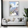 Framed Madeira Portugal Watercolor Wall Art - Living Room - Portrait