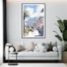 Framed Madeira Portugal Watercolor Wall Art - Living Room - Portrait