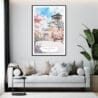 Framed Osaka Castle Watercolor Wall Art - Living Room - Portrait