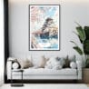 Framed Osaka Japan Watercolor Wall Art - Living Room - Portrait