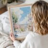 Framed San Francisco Lombard Street Watercolor Wall Art - Woman Holding - Portrait