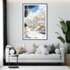 Framed San Francisco Painted Ladies Watercolor Wall Art - Living Room - Portrait