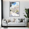 Framed San Francisco Painted Ladies Watercolor Wall Art - Living Room - Portrait