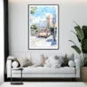 Framed San Francisco Watercolor Wall Art - Living Room - Portrait